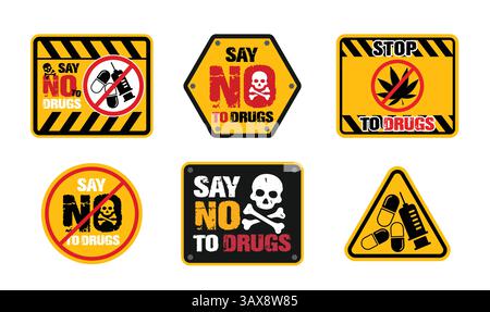 Say no to drug abuse clipart poster. Stop illegal use of drugs campaign ...