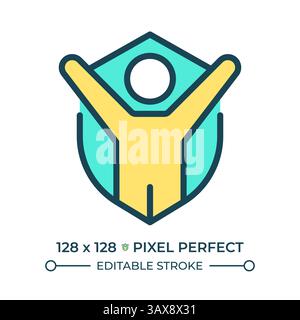 Right to life, liberty, personal security pixel perfect line color icon Stock Vector