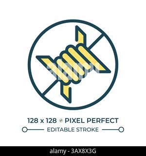 Freedom from torture and degrading treatment pixel perfect line color icon Stock Vector