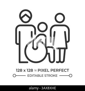 Freedom from discrimination pixel perfect line icon Stock Vector