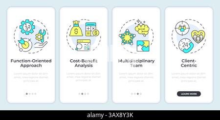 Product value types onboarding mobile app screen Stock Vector