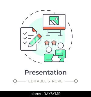 Presentation multi color concept icon Stock Vector