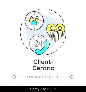Client centric multi color concept icon Stock Vector