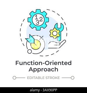 Function oriented approach multi color concept icon Stock Vector