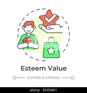 Esteem value multi color concept icon Stock Vector