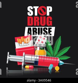 Drug abuse poster signage clipart. Say no to drugs drawing warning sign ...
