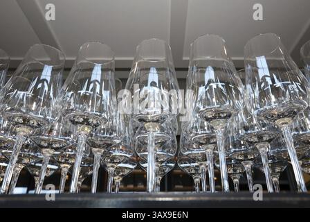 Empty wine glasses Stock Photo