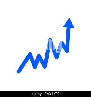 Abstract Blue Arrow Moving Upward Growth and Progress Vector Concept Stock Vector