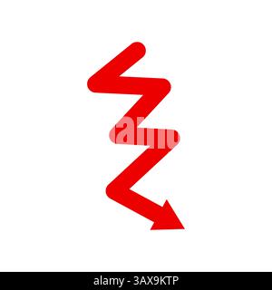Red Arrow Going Down Loss Decreasing Growth Concept Stock Vector