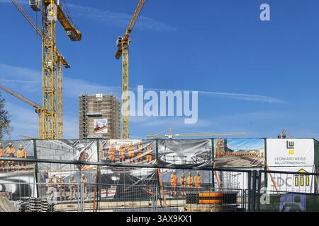 Open days on the construction site at the new main railway station started with great public interest. The construction site can still be visited unti Stock Photo