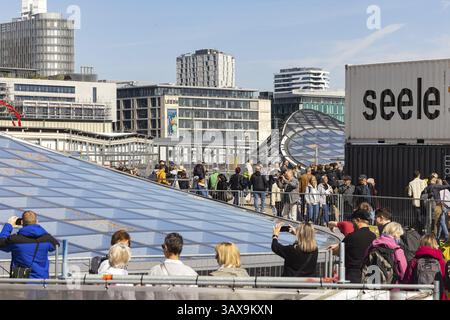 Open days on the construction site at the new main railway station started with great public interest. The construction site can still be visited unti Stock Photo