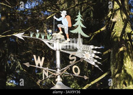 Signpost with the four points of the compass to provide orientation Stock Photo