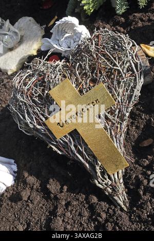 Grave decorations Unforgotten Stock Photo