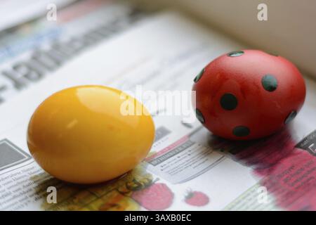 Coloured Easter eggs as a symbol of life Stock Photo