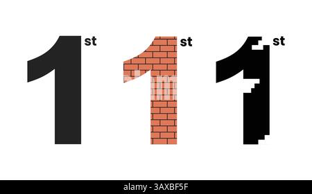 Set number one Stock Vector