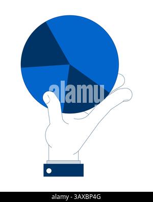 Hand holding pie chart segments vector illustration Stock Vector