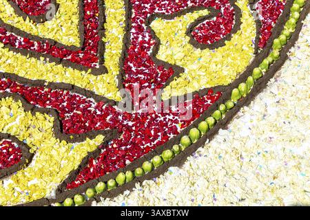 The coloured drawings on the ground, useful for background Stock Photo