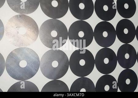 Non-stick parts of pans. Production of non-stick coating. Stock Photo