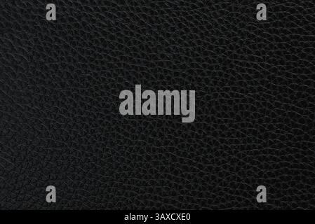 Uniform soft texture of genuine black leather Stock Photo