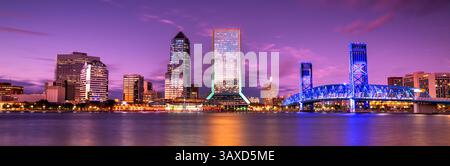 Jacksonville Florida skyline at night Stock Photo