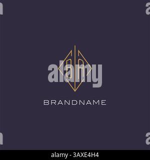 Initial letter BA logo monogram with diamond rhombus style design ideas vector graphic Stock Vector