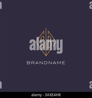Initial letter CB logo monogram with diamond rhombus style design ideas vector graphic Stock Vector