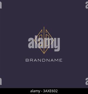 Initial letter CD logo monogram with diamond rhombus style design ideas vector graphic Stock Vector