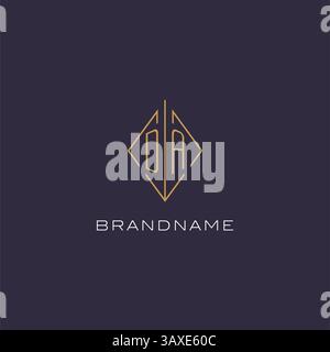 Initial letter DA logo monogram with diamond rhombus style design ideas vector graphic Stock Vector