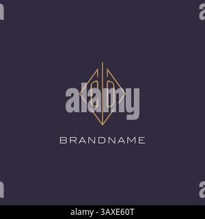 Initial letter CO logo monogram with diamond rhombus style design ideas vector graphic Stock Vector