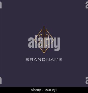 Initial letter GB logo monogram with diamond rhombus style design ideas vector graphic Stock Vector
