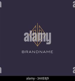 Initial letter DD logo monogram with diamond rhombus style design ideas vector graphic Stock Vector