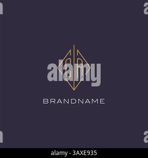 Initial letter CA logo monogram with diamond rhombus style design ideas vector graphic Stock Vector