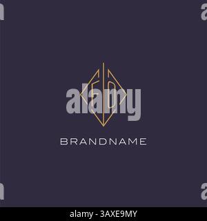 Initial letter FO logo monogram with diamond rhombus style design ideas vector graphic Stock Vector