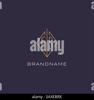 Initial letter FS logo monogram with diamond rhombus style design ideas vector graphic Stock Vector