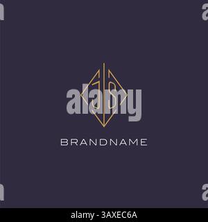 Initial letter JS logo monogram with diamond rhombus style design ideas vector graphic Stock Vector