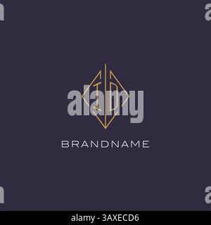 Initial letter ID logo monogram with diamond rhombus style design ideas vector graphic Stock Vector