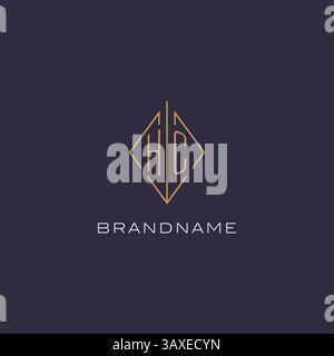 Initial letter HC logo monogram with diamond rhombus style design ideas vector graphic Stock Vector