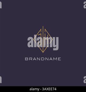 JH initial monogram logo with geometric style design ideas Stock Vector ...