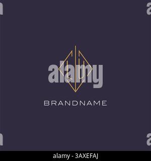 Initial letter LU logo monogram with diamond rhombus style design ideas vector graphic Stock Vector