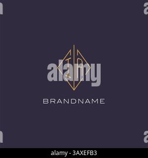 Initial letter IA logo monogram with diamond rhombus style design ideas vector graphic Stock Vector