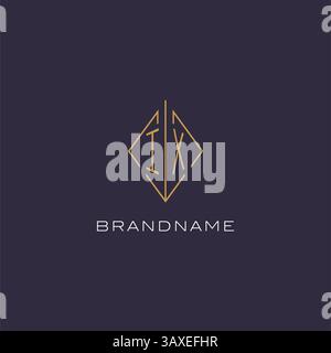 Initial letter IX logo monogram with diamond rhombus style design ideas vector graphic Stock Vector