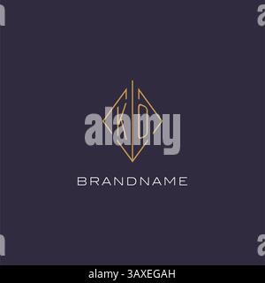 Initial letter KO logo monogram with diamond rhombus style design ideas vector graphic Stock Vector