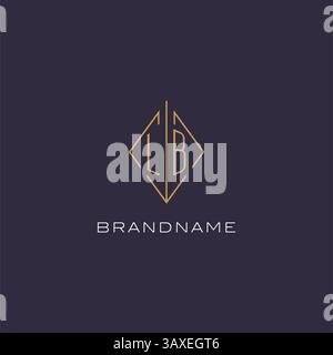 Initial letter LB logo monogram with diamond rhombus style design ideas vector graphic Stock Vector