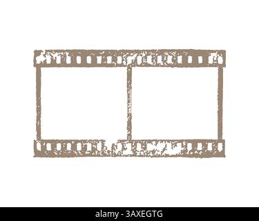 Old grunge film strip, vintage film frame. Video or film overlay, cinema, film frame, imprint, stamp. Vector illustration Stock Vector