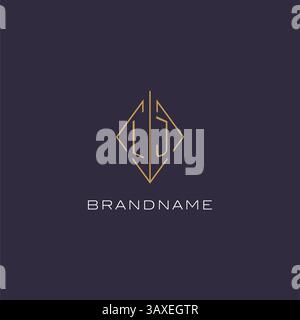 Initial letter LJ logo monogram with diamond rhombus style design ideas vector graphic Stock Vector