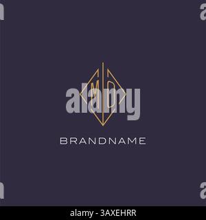 Initial letter MO logo monogram with diamond rhombus style design ideas vector graphic Stock Vector