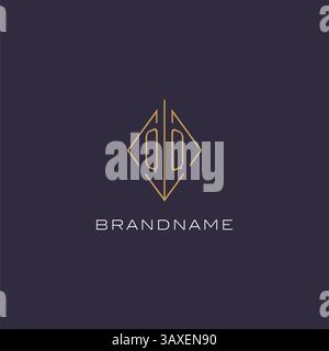 Initial letter QQ logo monogram with diamond rhombus style design ideas vector graphic Stock Vector