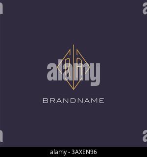 Initial letter RA logo monogram with diamond rhombus style design ideas vector graphic Stock Vector