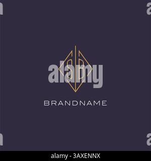 Initial letter SB logo monogram with diamond rhombus style design ideas vector graphic Stock Vector