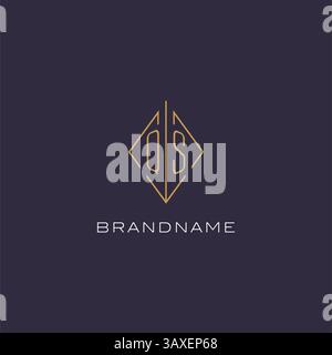 Initial letter QS logo monogram with diamond rhombus style design ideas vector graphic Stock Vector